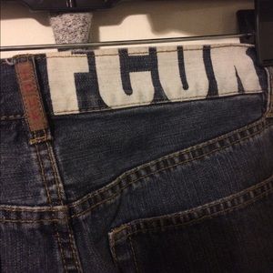 FCUK 32x32 boot cut natural button fly jeans